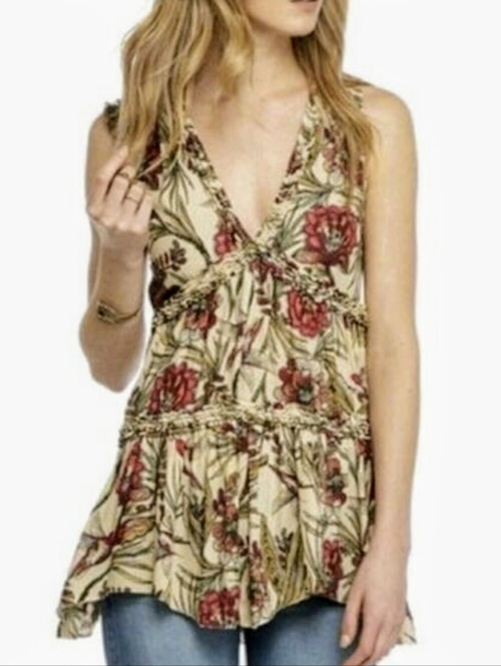 Free People Floral Tunic Size S